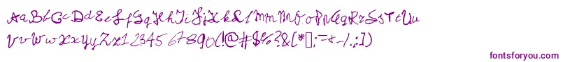 Myschoolhandwriting-fontti – violetit fontit valkoisella taustalla