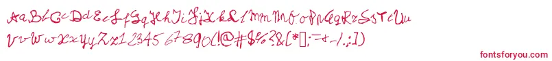 フォントMyschoolhandwriting – 赤い文字