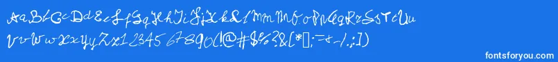 Fonte Myschoolhandwriting – fontes brancas em um fundo azul