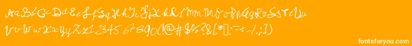 Myschoolhandwriting Font – White Fonts on Orange Background