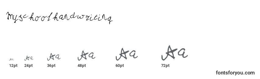 Размеры шрифта Myschoolhandwriting