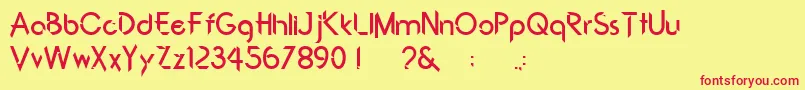 Cyberfunk-fontti – punaiset fontit keltaisella taustalla