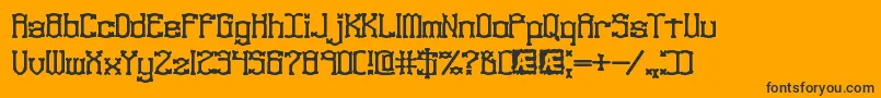 Czcionka NaughtsBrk – czarne czcionki na pomarańczowym tle