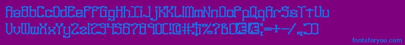 フォントNaughtsBrk – 紫色の背景に青い文字