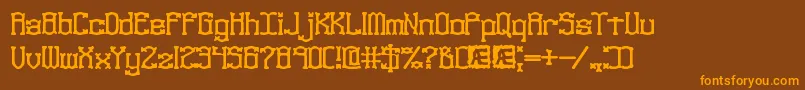 Fonte NaughtsBrk – fontes laranjas em um fundo marrom