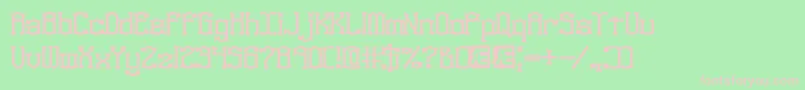 フォントNaughtsBrk – 緑の背景にピンクのフォント