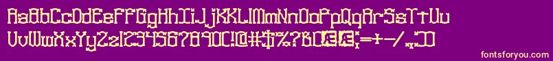 NaughtsBrk Font – Yellow Fonts on Purple Background