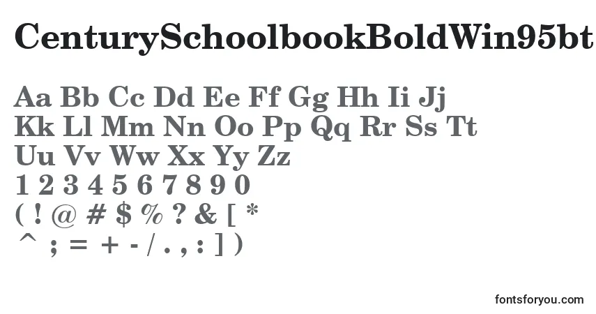 Шрифт CenturySchoolbookBoldWin95bt – алфавит, цифры, специальные символы