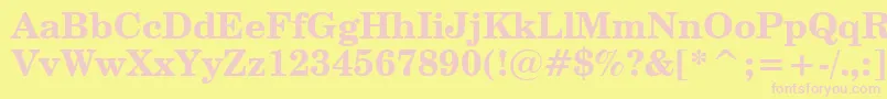 CenturySchoolbookBoldWin95bt-fontti – vaaleanpunaiset fontit keltaisella taustalla