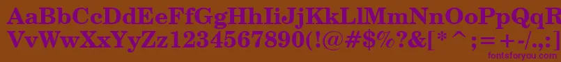 CenturySchoolbookBoldWin95bt-Schriftart – Violette Schriften auf braunem Hintergrund