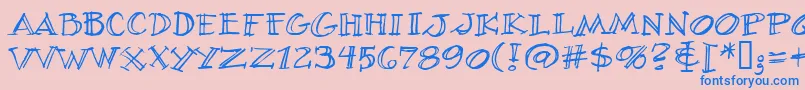 Villibrg Font – Blue Fonts on Pink Background