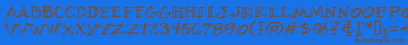 Villibrg Font – Brown Fonts on Blue Background