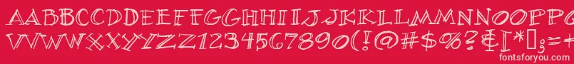 Villibrg Font – Pink Fonts on Red Background