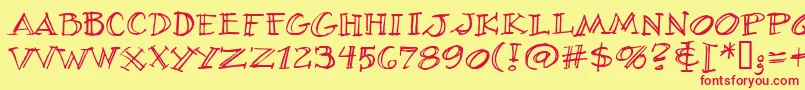 Villibrg Font – Red Fonts on Yellow Background