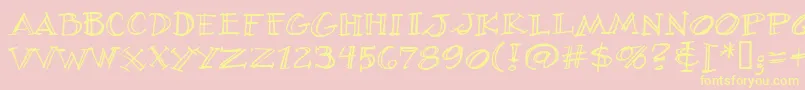 Villibrg Font – Yellow Fonts on Pink Background