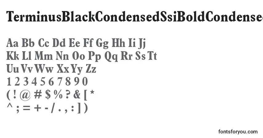 TerminusBlackCondensedSsiBoldCondensed-fontti – aakkoset, numerot, erikoismerkit