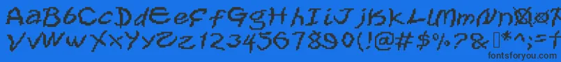 Xox Font – Black Fonts on Blue Background