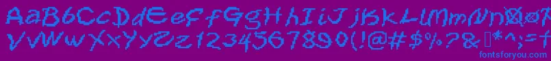 Xox Font – Blue Fonts on Purple Background