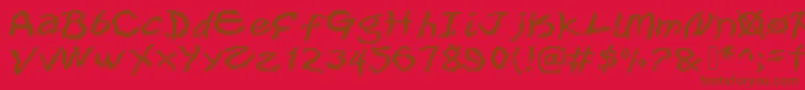 Xox Font – Brown Fonts on Red Background