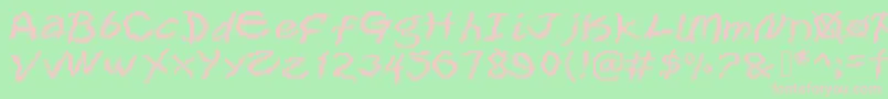 Xox Font – Pink Fonts on Green Background