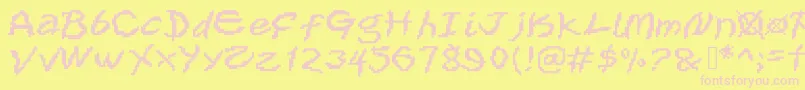 Xox Font – Pink Fonts on Yellow Background