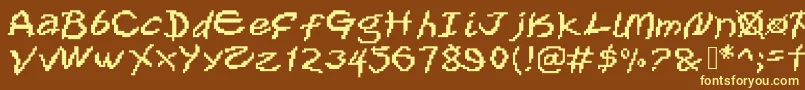 Xox Font – Yellow Fonts on Brown Background