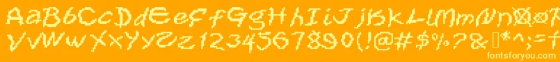 Xox Font – Yellow Fonts on Orange Background