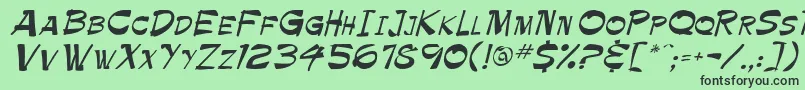 Tapics Font – Black Fonts on Green Background