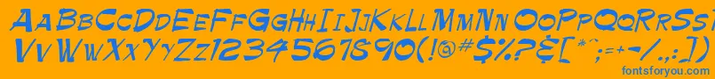 Tapics Font – Blue Fonts on Orange Background