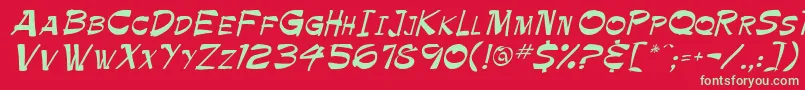 Tapics Font – Green Fonts on Red Background