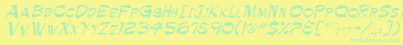 Tapics Font – Green Fonts on Yellow Background