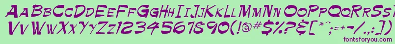 Tapics Font – Purple Fonts on Green Background