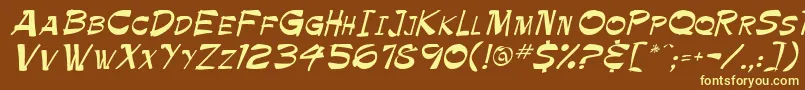 Tapics Font – Yellow Fonts on Brown Background