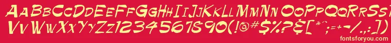 Tapics Font – Yellow Fonts on Red Background