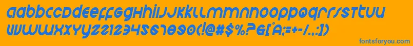 Echostationcondital Font – Blue Fonts on Orange Background