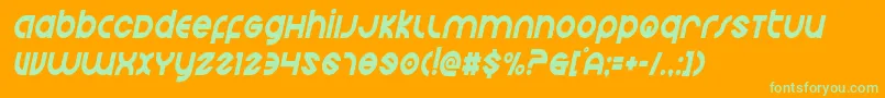 Echostationcondital Font – Green Fonts on Orange Background