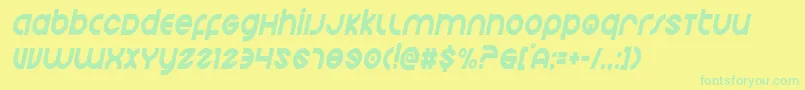 Echostationcondital Font – Green Fonts on Yellow Background