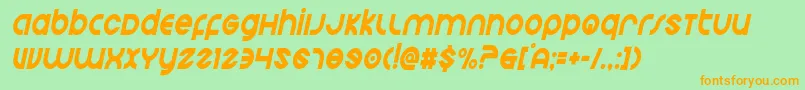 Echostationcondital Font – Orange Fonts on Green Background