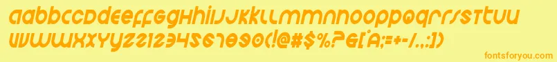 Echostationcondital Font – Orange Fonts on Yellow Background