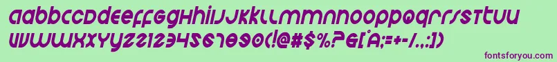 Echostationcondital Font – Purple Fonts on Green Background