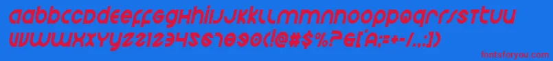 Echostationcondital Font – Red Fonts on Blue Background