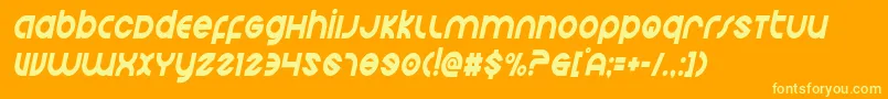 Echostationcondital Font – Yellow Fonts on Orange Background