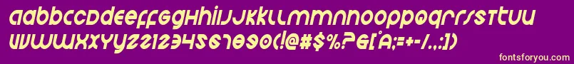 Echostationcondital Font – Yellow Fonts on Purple Background