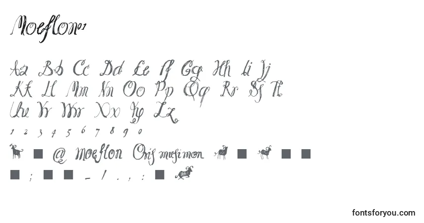 Schriftart Moeflon01 (97315) – Alphabet, Zahlen, spezielle Symbole