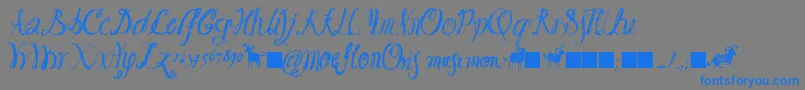 Moeflon01-Schriftart – Blaue Schriften auf grauem Hintergrund