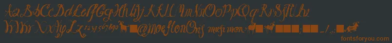 Moeflon01 Font – Brown Fonts on Black Background