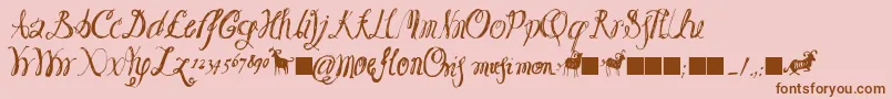 More about Moeflon01 Font Moeflon01 Font – Brown Fonts on Pink Background