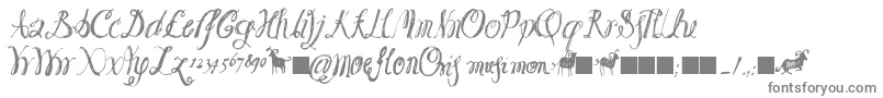 フォントMoeflon01 – 白い背景に灰色の文字