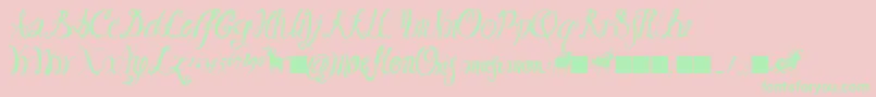 Шрифт Moeflon01 – зелёные шрифты на розовом фоне