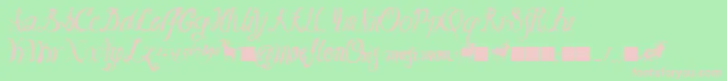 Moeflon01 Font – Pink Fonts on Green Background